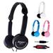 Bcloud Retractable Foldable Over-ear Headphone Headset with Mic Stereo Bass for Kids Pink One Size