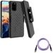 Case Belt Clip w Purple 6ft PD Cable for Samsung Galaxy S20 Plus - Holster Swivel Cover Kickstand Type-C to USB-C Long Charger Cord Power Wire fits Samsung Galaxy S20 Plus