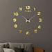 3D Large Frameless DIY Wall Clock Large Modern Design Decor Sticker DIY Wall Clock Kit Decoration for Home Apartment Office