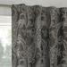 Sun Zero Pedra Paisley Embroidery 100% Blackout Back Tab Curtain Panel 40 x96 Chocolate Brown