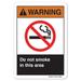 ANSI Warning Sign - Do Not Smoke Area 1 | Plastic Sign | Protect Your Business Work Site Warehouse & Shop Area osha safety sign | Made in the USA