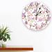 Flowers Butterfly Pink Wall Clock for Kids Rooms Silent Clocks Wall Home Decor Living Room Kitchen Digital Clock