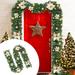 Pjtewawe House Decor Christmas Stairs Decoration Rattan Flowers Rattan Christmas Tree Festival Decorations Gold Red Garland Door Decoration