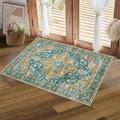 HOMERRY Washable Rug Boho Persian Area Rug 2x3 Area Rug for Living Room Green Entryway Throw Rug Non-Slip Kitchen Rugs Accent Distressed Low-Pile Rugs for Bedroom Kitchen
