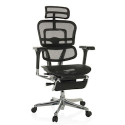 Bürostuhl / Chefsessel ERGOHUMAN PLUS LEGPRO GEN2 mit Beinablage Netz schwarz hjh OFFICE Image