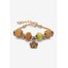 Women's Goldtone Antiqued Charm Bracelet (10Mm), Round Simulated Birthstone 8 Inches by PalmBeach Jewelry in November