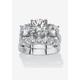 Women's 2 Piece 5.66 Tcw Cz Bridal Ring Set In Platinum-Plated Sterling Silver by PalmBeach Jewelry in Platinum (Size 8)