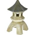 KESHENGDA NG29870 Asian Decor Pagoda Lantern Indoor/Outdoor Statue 11 Inches Wide 11 Inches Deep 17 Inches High Handcast Polyresin Two Tone Stone Finish