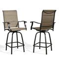 Swivel Bar Stools Patio Sling Chairs Padded Comfortable Stylish Fresco Dining