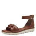 MARCO TOZZI Damen Sandalen mit Keilabsatz Hinten geschlossen Vegan, Braun (Cognac), 42