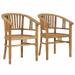 Walmeck Patio Chairs 2 pcs Solid Teak Wood