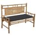 Irfora Patio Bench with Cushion 47.2 Bamboo
