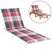 Irfora Sun Lounger Cushion Red Check Pattern 78.7 x27.6 x1.2 Fabric