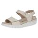 CAPRICE Damen Sandalen flach aus Leder mit Klettverschluss Schuhweite H Mehrweite, Cremefarben (Cream Perlato), 42 EU