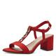 MARCO TOZZI Damen Sandalen mit Absatz mit Verstellbarem Riemen Vegan, Rot (Rot), 41 EU