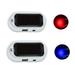 ANKIA 2PCS Solar Power Fake Car Alarm LED Light Simulated Dummy Warning Anti-Theft LED Flashing Security Light Car Alarm System Lamp with USB Port Blue & Red Light (White)