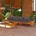 Irfora Patio Benches with Dark Gray Cushions 2 pcs Acacia Wood