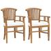 Walmeck Patio Chairs 2 pcs with Cream White Cushions Solid Teak Wood
