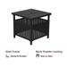 Fithood Patio Steel Bistro Dining Table with Umbrella Hole Outdoor Leisure Coffee Table Square Umbrella Table for Porch Backyard Garden Black