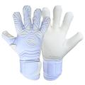 GK Saver Bravo W1 White professional argo negative cut finger save giga grip Football goalkeeping gloves size 6 to 11.(size 8)