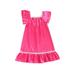 Nituyy Baby Girl Sleeping Dress Short Sleeve Square Neck Satin Summer Fall Casual Home Lace Midi
