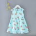 JWZUY Toddler Teen Girl Cute Bear Print Floral Dresses Trendy Comfy Dress Cotton Dress Crewneck Sleeveless Dress (1x Dress) Sky Blue 4-5 Years