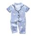 Kids Toddler Baby Girl Boy Animal Print Sleepwear Set Summer 2 Piece Pajamas Set Button Down Top with Long Pants Nightwear