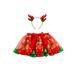 Nituyy Kids Girl Princess Skirt Outfit Baby Elastic Waist Christmas Print Tutu Skirt with Elk Headband Set