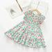 JWZUY (2-10years) Girls Fashionable Cute Sweet Floral Print Fly Sleeve Dresses (1x Dress) Pink 9-10Years