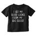 Good Looks Big Sis Little Sister Sibling Youth T Shirt Tee Girls Infant Toddler Brisco Brands 2T