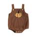 Nituyy Baby Girls Boys Corduroy Rompers Halloween Clothes Pumpkin/Witch Hat/Ghost Pattern Sleeveless Straps Jumpsuits Bodysuits