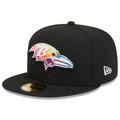 Men's New Era Black Baltimore Ravens 2023 NFL Crucial Catch 59FIFTY Fitted Hat