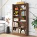 Ebern Designs 72" Open Bookcase, Modern Wood 6-Tier Tall Bookshelf Wood in Brown | 72 H x 34.4 W x 11.8 D in | Wayfair