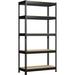 Rebrilliant Dereion Shelving Unit Wood/Wire/Metal in Black/Brown | 71 H x 35.5 W x 15.7 D in | Wayfair 990814E65DAF4CE1AC33EFB3CCF05ADE