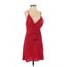 Zara Casual Dress - A-Line Plunge Sleeveless: Red Print Dresses - Women's Size X-Small