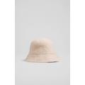 Lira Cream Fluffy Knit Bucket Hat Ecru, Ecru