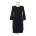 Cynthia Rowley TJX Casual Dress - Shift Crew Neck 3/4 sleeves: Black Solid Dresses - Women's Size 2