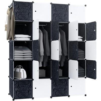 AUFUN DIY Kleiderschrank, Tragbarer Regalsystem, 20 Würfel Schrank aus Kunststoff mit 3