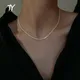 Sparkling Simple Silver Color Chokers Necklace For Womans 2023 Korean Fashion Jewelry Girls