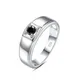 High Quality Certified Round Cut Black Moissanite Ring For Men With Certificate Solid Silver 925