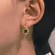 Vintage Women's Earrings with Zircon Snake Earrings Fashion Emerald Animal Ear Studs Earrings Women