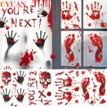 Halloween Decoration Bloody Handprint Window Stickers Horrible Wall Decal Floor Clings Halloween