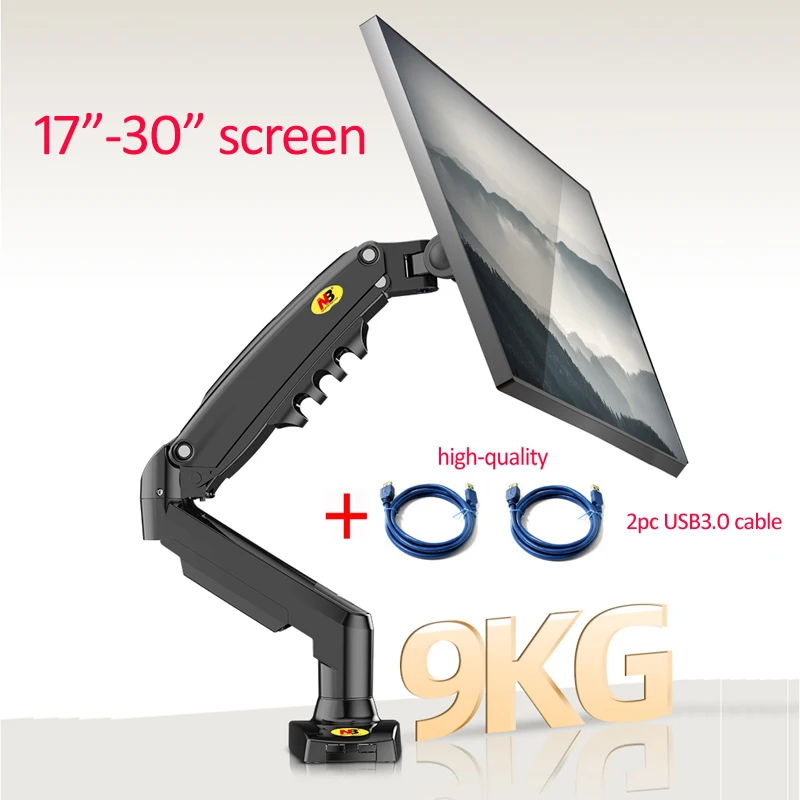 Neue nb f80 Desktop17-27 "lcd led monitor halter arm gas feder voll bewegung gas strebe flexi tv halterung laden 2-9kgs Image