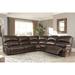 Signature Design by Ashley Hallstrung Brown 5-Piece Power Reclining Sectional - 147"W x 147"D x 44"H