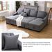 Sectional Sleeper Pull Bed U-Shape Fabric Living Room with Storage Chaise Modular 4 Seats Couch Sofa Furniture Sets