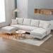 110" U-Shape Upholstered Sectional Sofa with Reversible Chaise Lounge