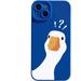 Compatible with iPhone Case Matte Cute Funny Doubt Duck Silicone Bumper Camera Lens Protection Soft Shockproof Cover Phone Case (Blue iPhone 12 Pro Max)