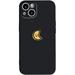 Compatible with iPhone Case Silicone Cute Couple Matching Cartoon Sun Moon Camera Lens Protection Soft Shockproof Cover Phone Case (Blackmoon iPhone 13 Pro)