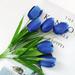 Floral Blue tulips artificial flowers Artificial Flowers Artificial Flowers 1pc 6 Fork 6 Heads Tulips Artificial Silk Flowers