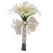 NUOLUX Handmade Lifelike Simulation Calla Lily Bridal Wedding Bouquet Real Touch Artificial Flower Bouquets for Home Wedding Decor D389 (B2-13/ 18 Flowers/ White)